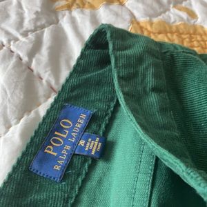 Ralph Lauren Varrick Corduroy Skinny Pants, Boys size 20 in forest green